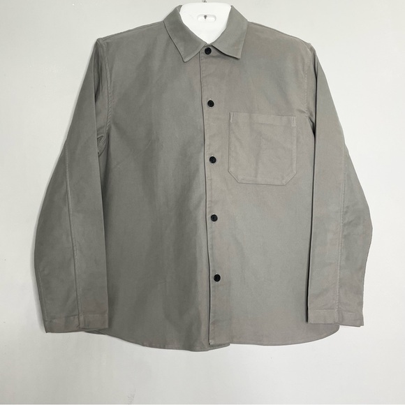 CLUB MONACO Men’s Long Sleeve Moleskin Solid Chemise Button Down Shirt Jacket - Picture 4 of 12